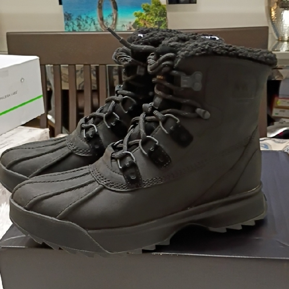 New Sorel Scout 87 Black Insulated Winter Lace-Up Waterproof HIking Boots 10